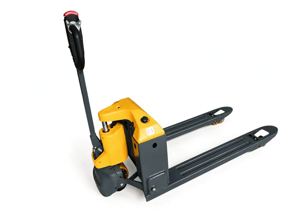 Electric pallet truck for warehouse pallet transport