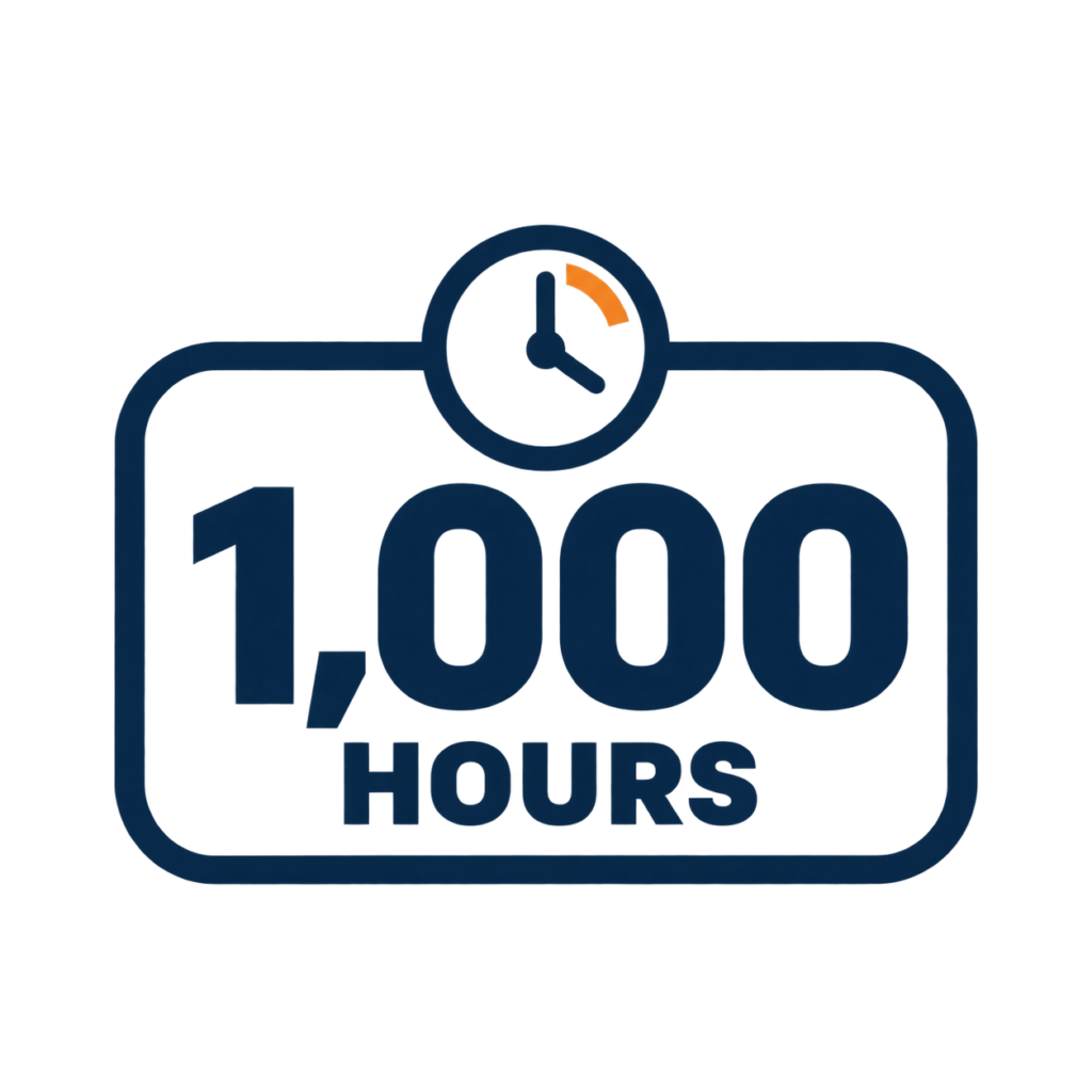 1,000 operating hours